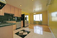 kitchen has stainless appliances